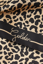 Golden Foulard Leopard Scarf